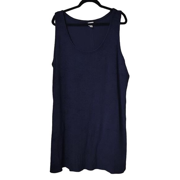 A New Day Navy Cotton Sleeveless Terry Mini Tank Shift Dress Womens Size 2X NWT - Picture 1 of 10